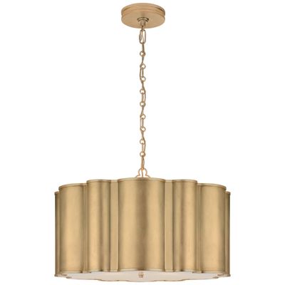 Alexa Hampton Markos Large Hanging Shade in Gild with Frosted Acrylic Ceiling Light W26