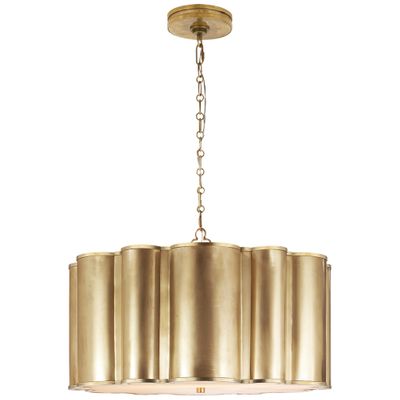 Alexa Hampton Markos Large Hanging Shade in Natural Brass Ceiling Light W26