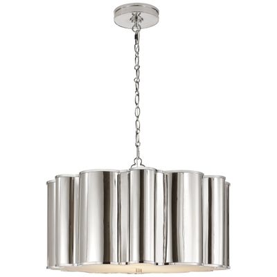 Alexa Hampton Markos Large Hanging Shade in Polished Nickel Ceiling Light W26