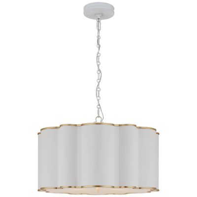 Alexa Hampton Markos Large Hanging Shade in White and Gild with Froste