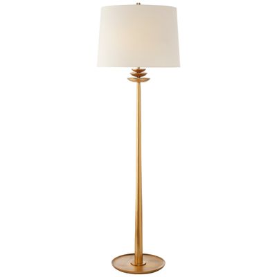 AERIN Beaumont Floor Lamp in Gild with Linen Shade W20