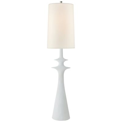 AERIN Lakmos Floor Lamp in Plaster White with Linen Shade W14.5'' x H58.25