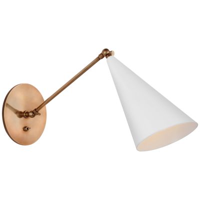 AERIN Clemente Single Arm Library Sconce in White Wall Light W6.25