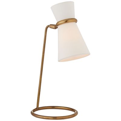 AERIN Clarkson Table Lamp in Hand-Rubbed Antique Brass with Linen Shade W8