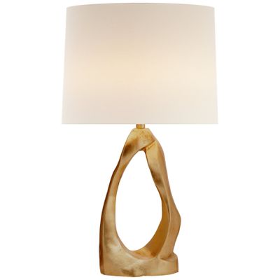 AERIN Cannes Table Lamp in Gild with Linen Shade W17