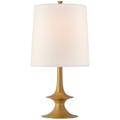 AERIN Lakmos Medium Table Lamp in Gild with Linen Shade W13.5