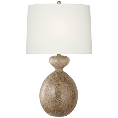 AERIN Gannet Table Lamp in Marbleized Sienna with Linen Shade W17.5