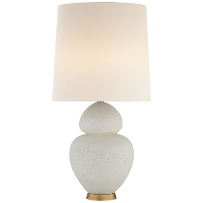 AERIN Michelena Table Lamp in Chalk White with Linen Shade W17