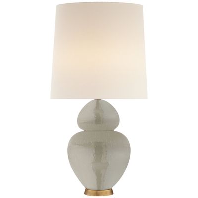 AERIN Michelena Table Lamp in Shellish Grey with Linen Shade W17