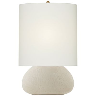 AERIN Sumava Medium Table Lamp in Marion White with Linen Shade W17