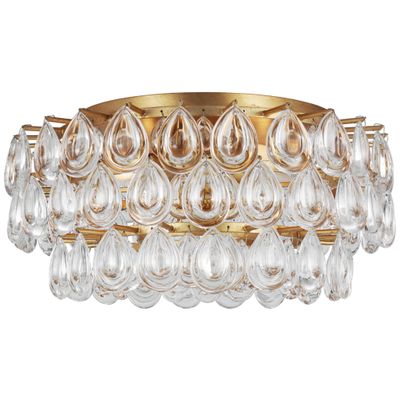 AERIN Liscia Medium Flush Mount in Gild with Crystal Ceiling Light W19