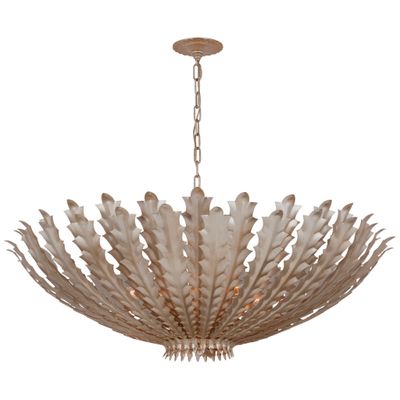 AERIN Hampton Extra Large Chandelier in Burnished Silver Leaf Ceiling Light W40