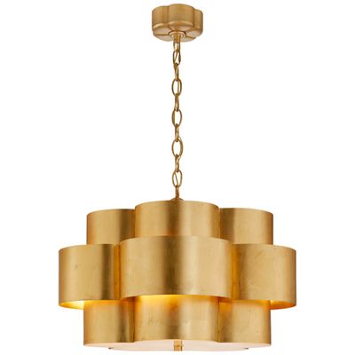 格安即決 AERIN Arabelle Hanging Shade in Burnished Silver Leaf 洋風