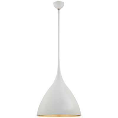 AERIN Agnes Medium Pendant in Plaster White with Gild