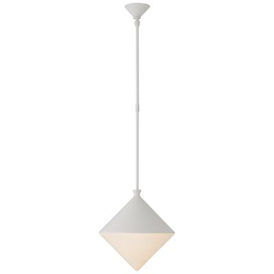 AERIN Sarnen Small Pendant in Matte White with White Glass Ceiling Light W13.25