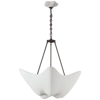 AERIN Cosima Medium Chandelier in Bronze with Plaster White Shade Ceiling Light W28