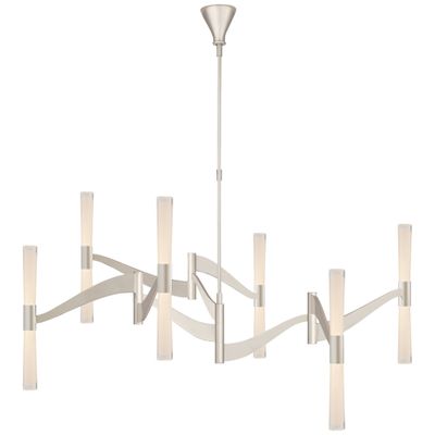 ARN5503HABWHT by Visual Comfort - Graphic Grande Four-Tier Chandelier in  Hand-Rubbed Antique Brass with White Shades