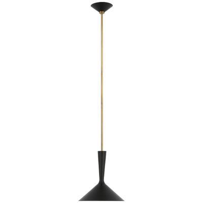 AERIN Rosetta Medium Pendant in Matte Black and Hand-Rubbed Antique Brass Ceiling Light W12