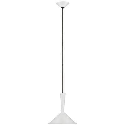 AERIN Rosetta Medium Pendant in Matte White and Bronze Ceiling Light W12