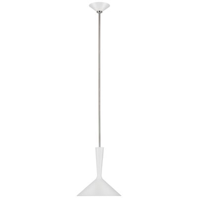 AERIN Rosetta Medium Pendant in Matte White and Polished Nickel Ceiling Light W12