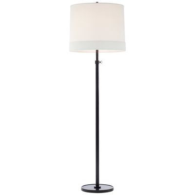 Barbara Barry Simple Floor Lamp in Bronze with Linen Shade W19