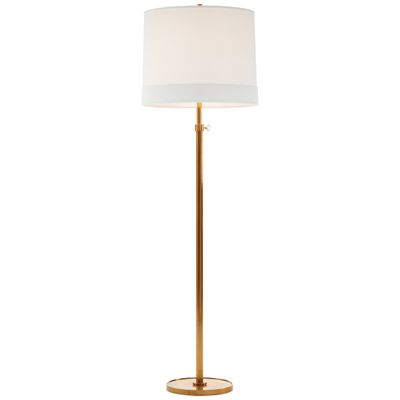 Barbara Barry Simple Floor Lamp in Soft Brass with Linen Shade W22