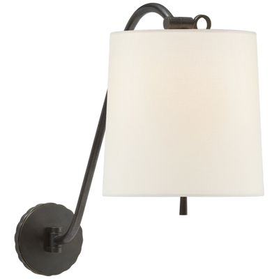 Barbara Barry Understudy Sconce in Bronze with Linen Shade Wall Light W10