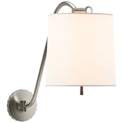Barbara Barry Understudy Sconce in Soft Silver with Silk Shade Wall Light W10