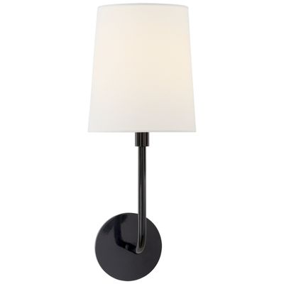 Barbara Barry Go Lightly Sconce in Charcoal with Linen Shade Wall Light W6
