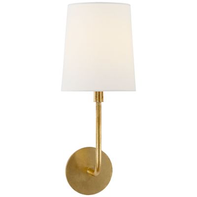 Barbara Barry Go Lightly Sconce in Gilded with Linen Shade Wall Light W6