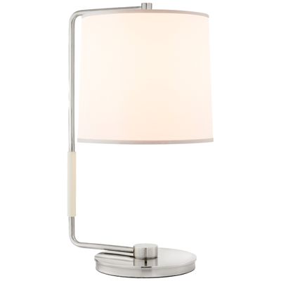 Visual Comfort Signature Collection Barbara Barry Swing Soft Brass Table  Lamp in Linen BBL3070SB-L - Open