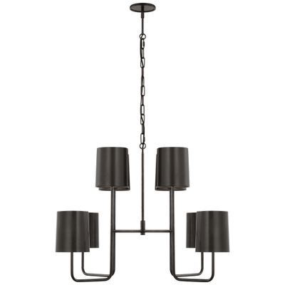 Barbara Barry Go Lightly Extra Large Two Tier Chandelier in Bronze with Bronze Shades Ceiling Light W30
