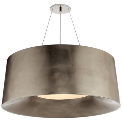 Barbara Barry Halo Medium Hanging Shade in Burnished Silver Leaf Ceiling Light W27.5