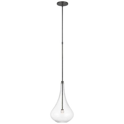 Champalimaud Lomme Small Pendant in Gun Metal with Clear Glass Ceiling Light W10