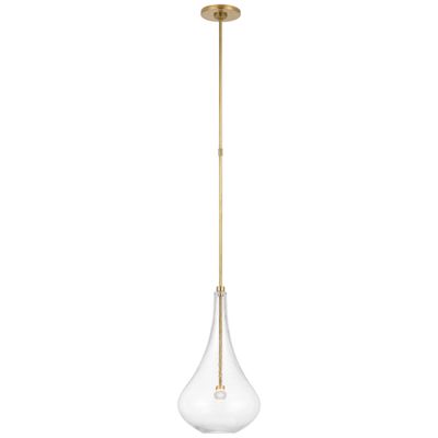 Champalimaud Lomme Small Pendant in Soft Brass with Clear Glass Ceiling Light W10