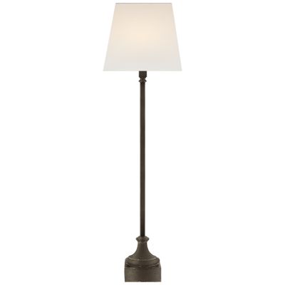 Chapman & Myers Cawdor Buffet Lamp in Aged Iron with Linen Shade Table Lamp W9