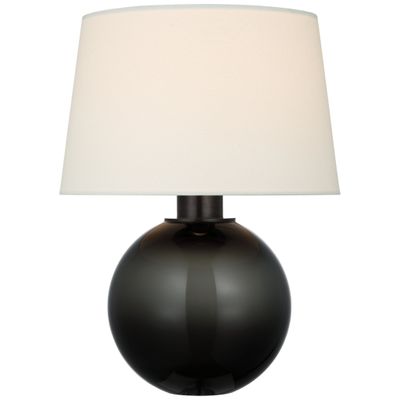 Chapman & Myers Masie Small Table Lamp in Smoked Glass with Linen Shade W10.75