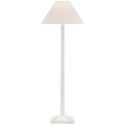Chapman & Myers Strie Buffet Lamp in Plaster White with Linen Shade Table Lamp W10