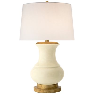 Chapman & Myers Deauville Table Lamp in Tea Stain Porcelain with Linen Shade W18