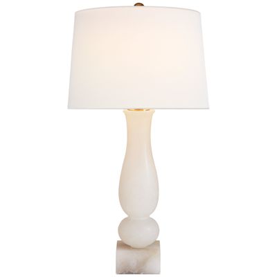 Chapman & Myers Contemporary Balustrade Table Lamp in Alabaster with Linen Shade W16