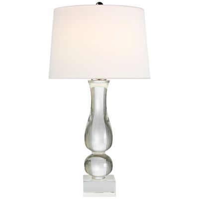 Chapman & Myers Contemporary Balustrade Table Lamp in Crystal with Linen Shade W16