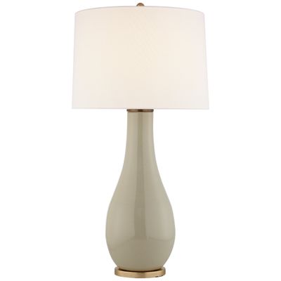 Chapman & Myers Orson Balustrade Form Table in Coconut with Linen Shade Table Lamp W17