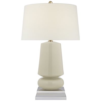 Chapman & Myers Parisienne Small Table Lamp in Iced Coconut with Linen Shade W17