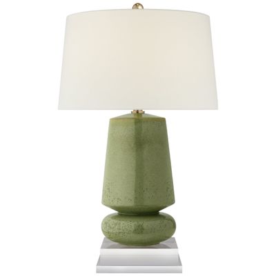 Chapman & Myers Parisienne Small Table Lamp in Shellish Kiwi with Linen Shade W17