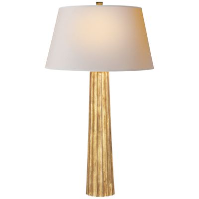 Chapman & Myers Fluted Spire Large Table Lamp in Gilded Iron with Natural Paper Shade W17