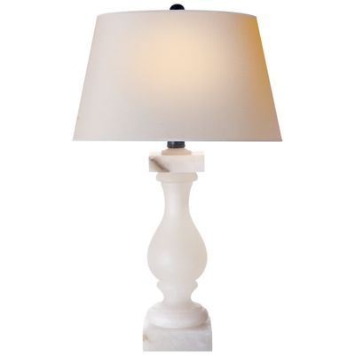 Chapman & Myers Balustrade Table Lamp in Alabaster with Natural Paper Shade W17