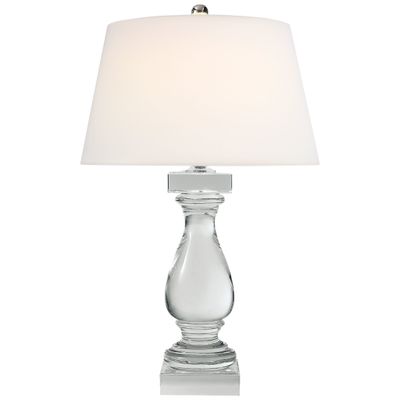 Chapman & Myers Balustrade Table Lamp in Crystal with Linen Shade W17