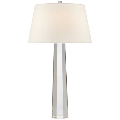Chapman & Myers Octagonal Spire Large Table in Crystal with Linen Shade Table Lamp W17