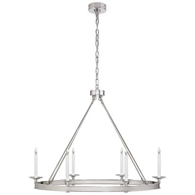 Chapman & Myers Launceton Large Oval Chandelier in Polished Nickel Ceiling Light W39