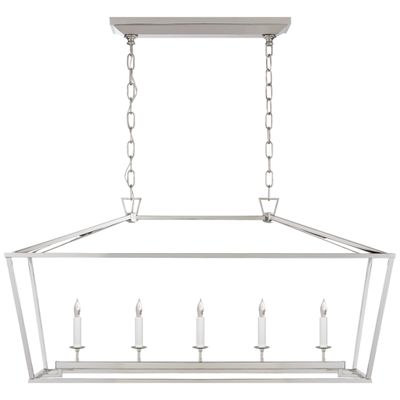 Chapman & Myers Darlana Medium Linear Lantern in Polished Nickel Ceiling Light W41